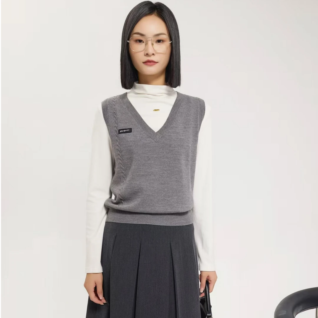 针织套头马甲背心通勤时尚休闲百搭简约经典无袖女士秋冬秋季