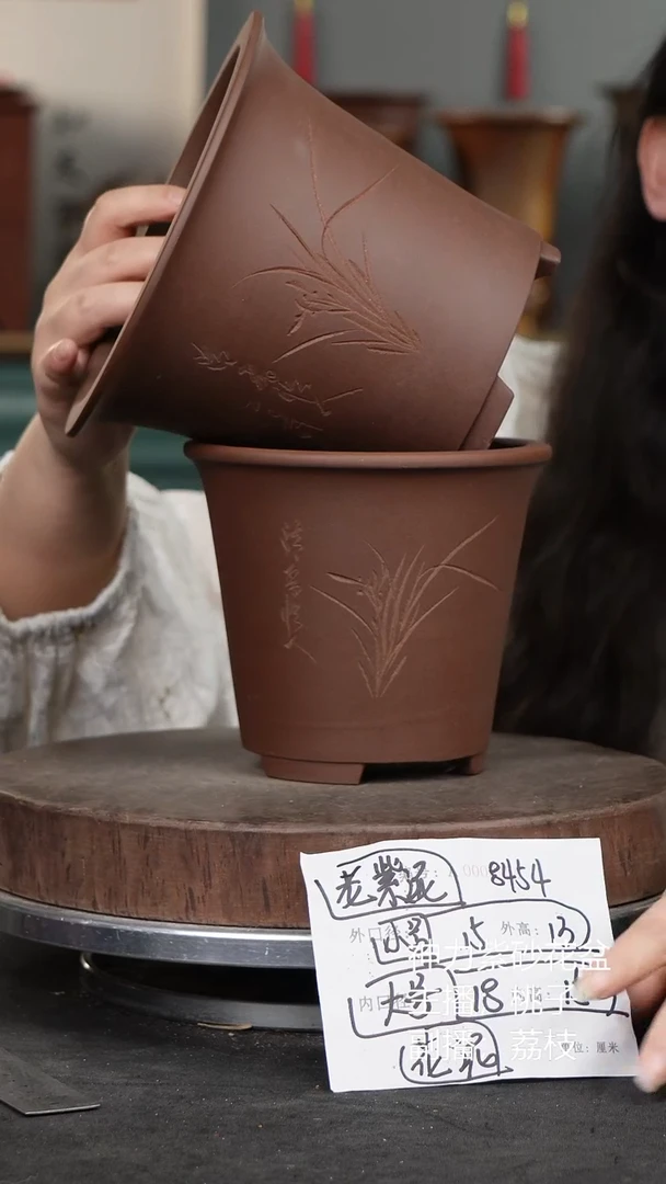 紫砂花盆8454瑕疵花泥紫砂花盆