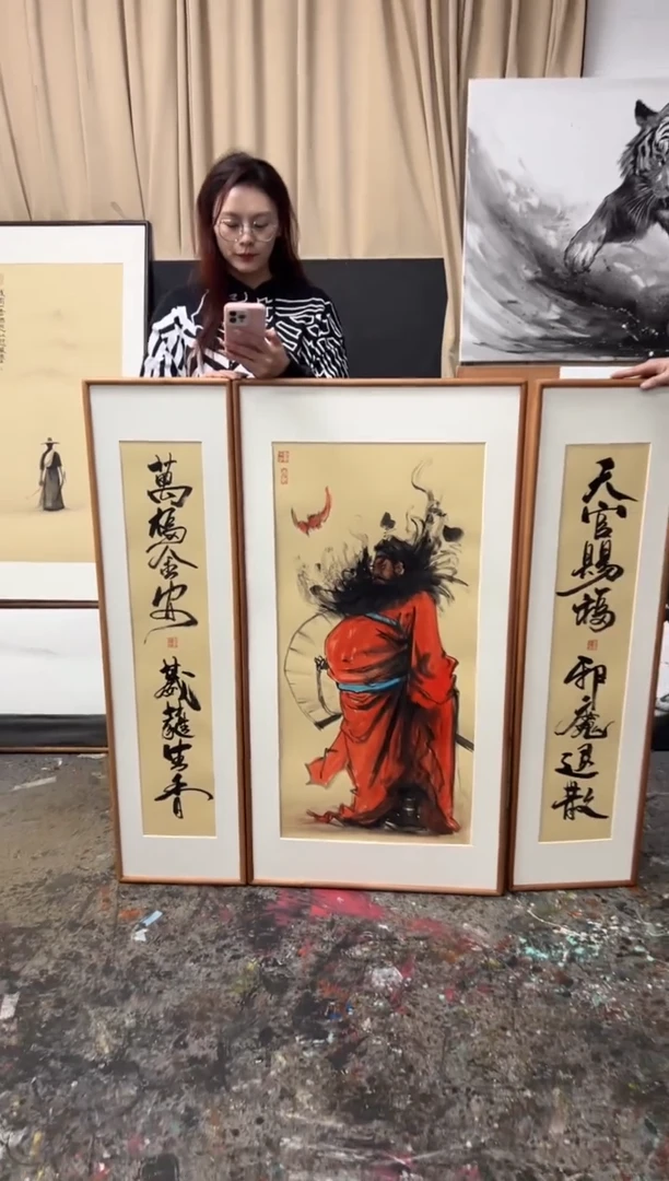 【闪购商品】丙烯画画江湖老师钟馗一套精装裱