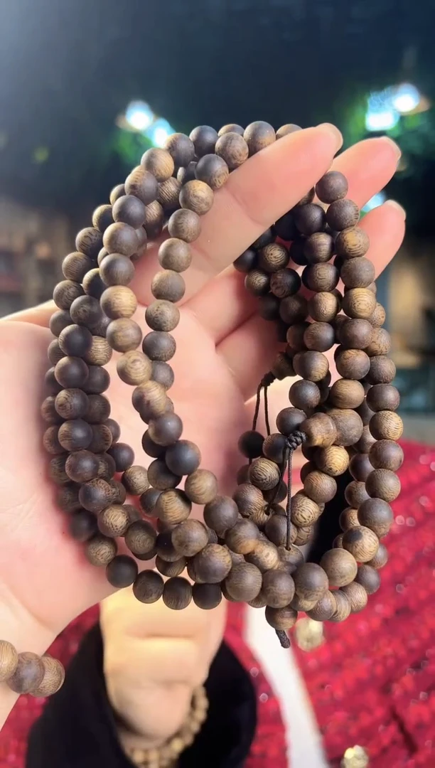 【闪购商品】沉香手串越南种植白棋圆珠多圈08多样性发货一条