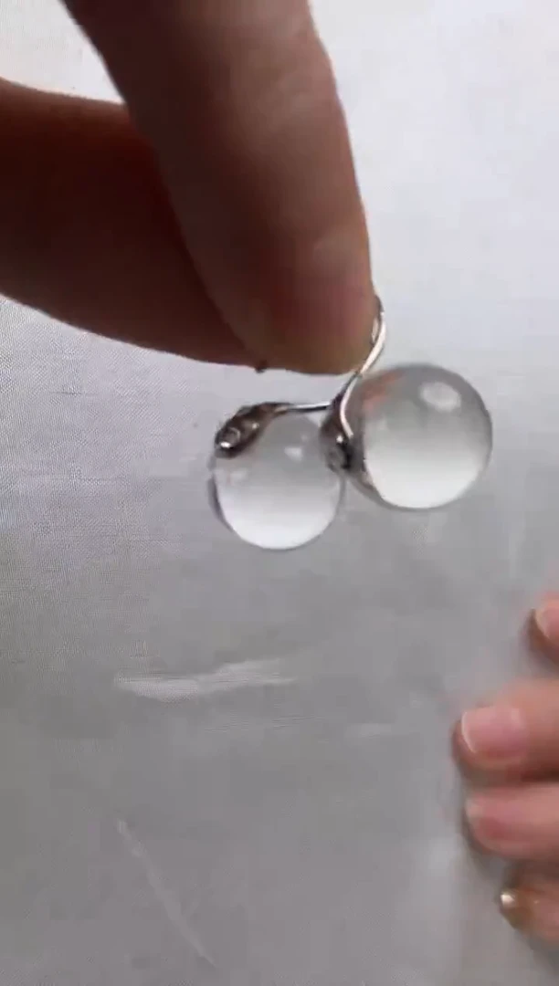 银S925镶嵌耳环水晶天然