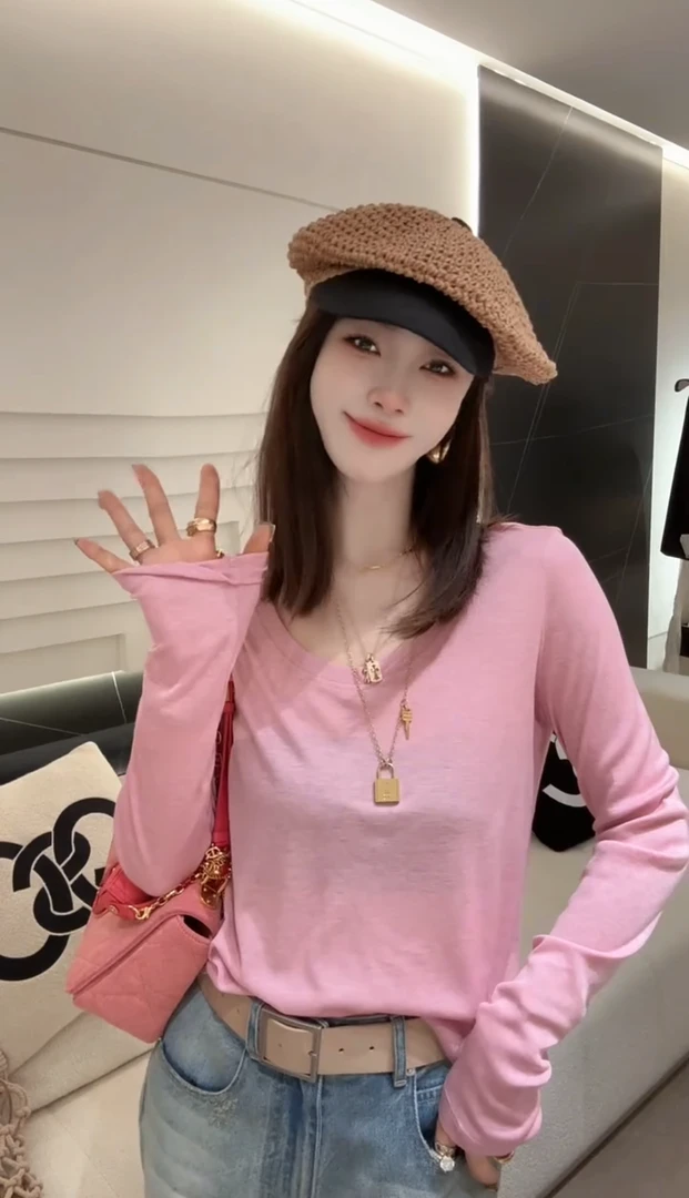 欧洲站2025春装新款韩版洋气时尚气质百搭打底衫显瘦女神俏皮T恤