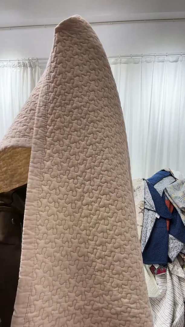 棉140*200纯棉床盖35号微瑕粉色