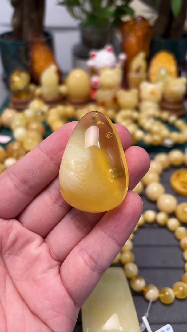 手串蜜蜡未镶嵌p49精品蜜蜡水胆珀吊坠 18.82克