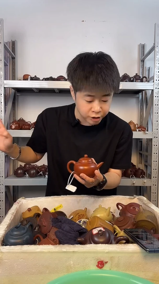 茶壶紫砂红皮龙柴烧光素水平（3）