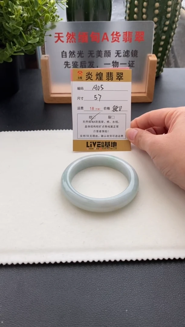 未镶嵌手镯翡翠57圈口 编码A05