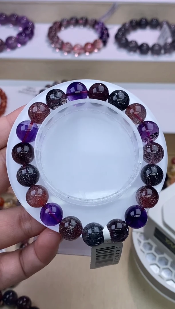 水晶手链未镶嵌黑加仑超七8m+