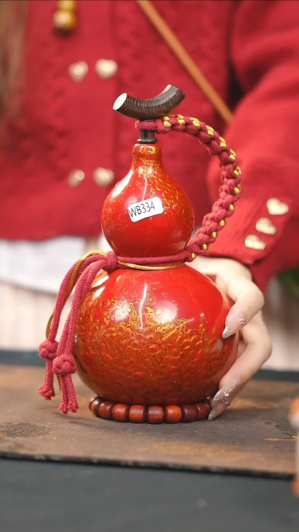 【闪购商品】WB334漆艺酒葫芦不包手串及旋转底座