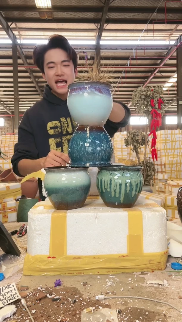 宜兴紫砂粗陶花盆15*13