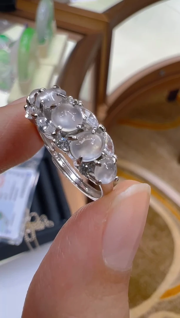 银S925镶嵌戒指翡翠多样性团购发一件