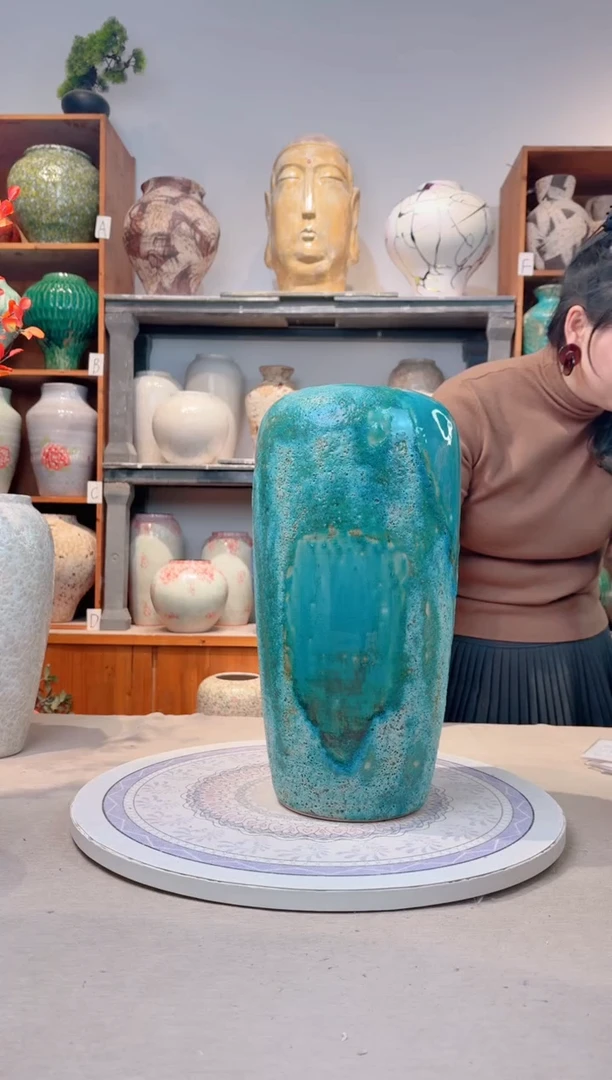 瓶陶瓷花瓶 无花 草原映像 落地 60公分