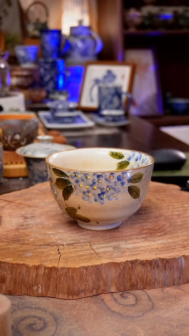 杯子绣球花手工手绘手工手绘
