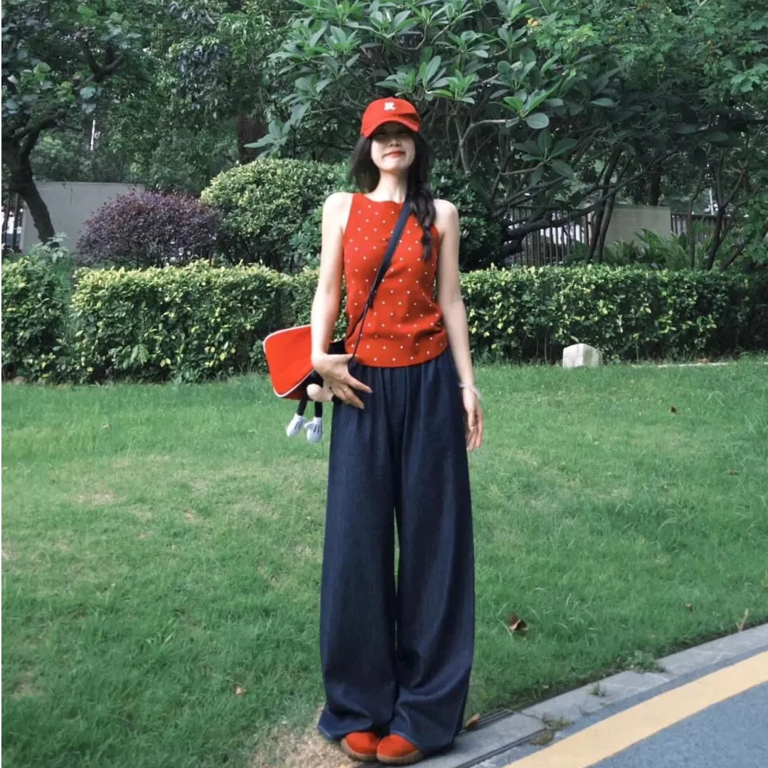 韩系波动针织背心女夏外穿独体精致修身显瘦无袖辣妹上衣