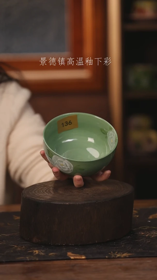 陶瓷景德镇高温釉下手绘陶瓷@L136@