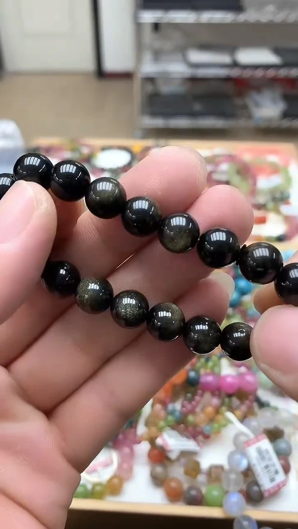 【闪购商品】黑曜岩手链未镶嵌手链128