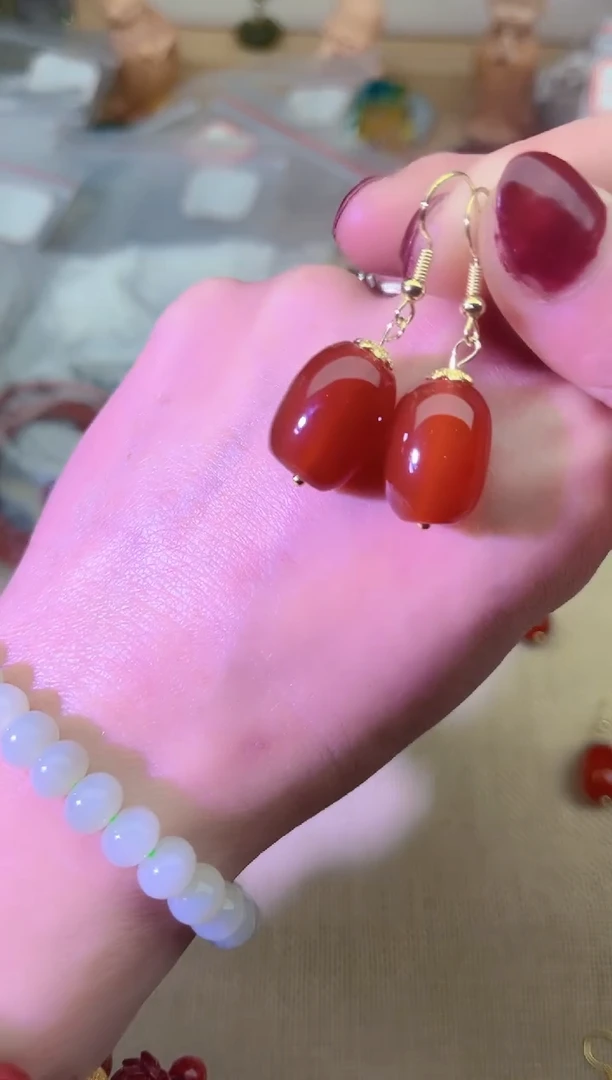 【闪购商品】南红玛瑙耳饰未镶嵌多样性发拍一发一