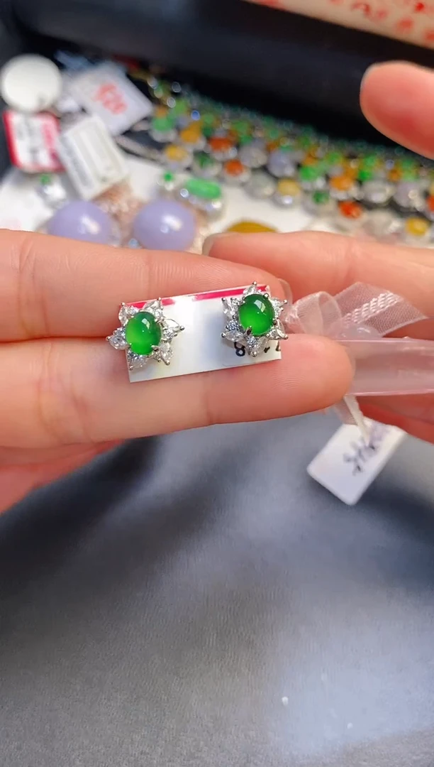 银S925镶嵌戒指翡翠天然