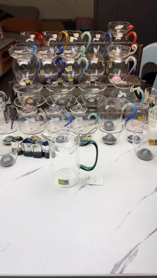 手工艺品玻璃禾器沁润墨绿色