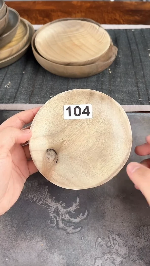 【闪购商品】金丝楠木雕104号阴沉原木手工点心盘