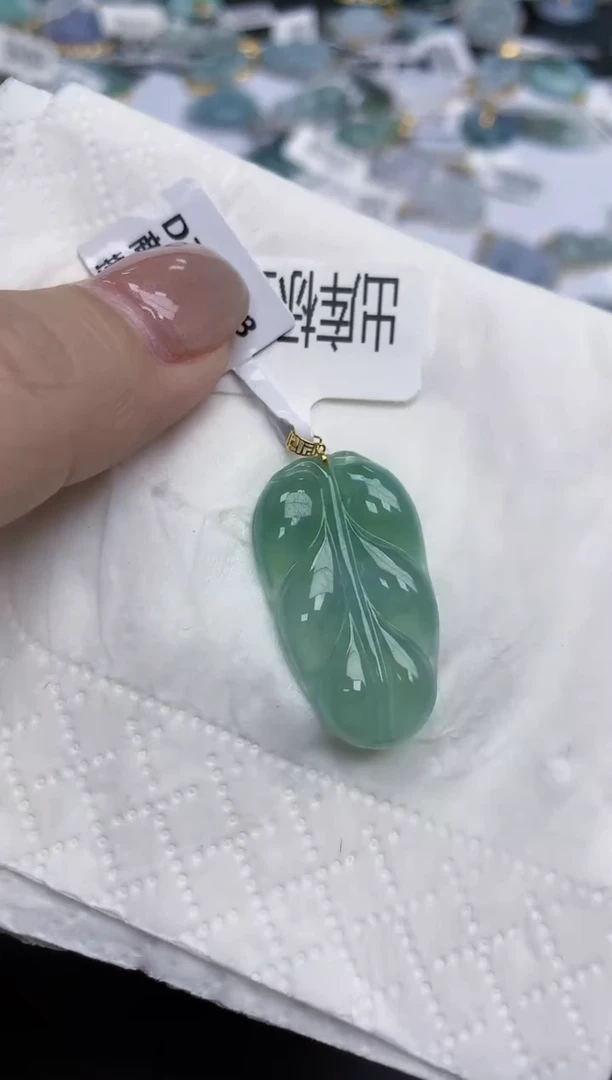【闪购商品】翡翠颈饰18K金镶嵌天然缅甸翡翠A货