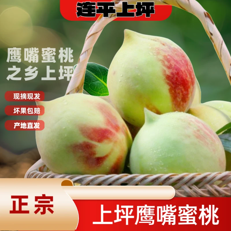 上坪印象正宗连平上坪【5斤次日达】鹰嘴蜜桃精选大果桃王新鲜水果