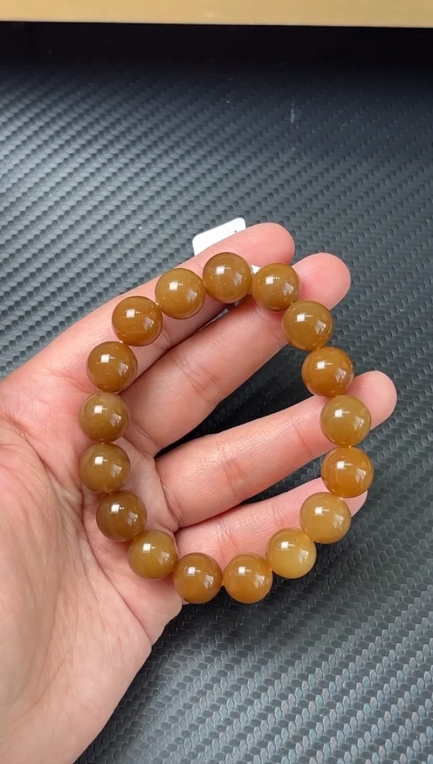 未镶嵌手串和田玉若羌微色差卡12LM