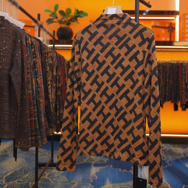 【杨杨】2025秋冬新款德绒半高领印花T恤 0248-32