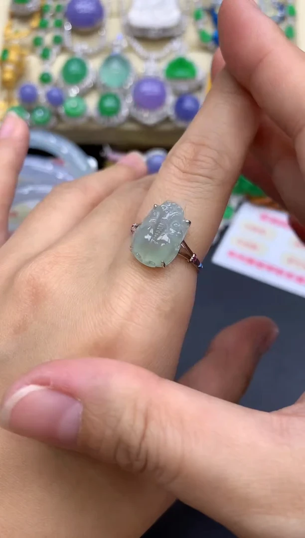 18K金镶嵌戒指翡翠324-中国好珍宝