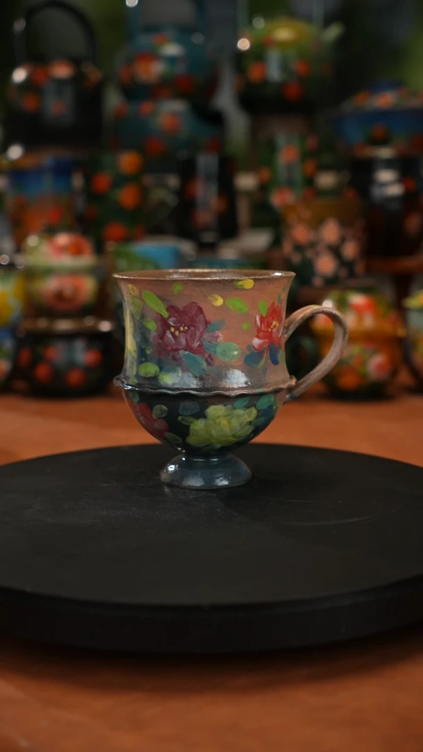 紫砂油画手绘釉下彩