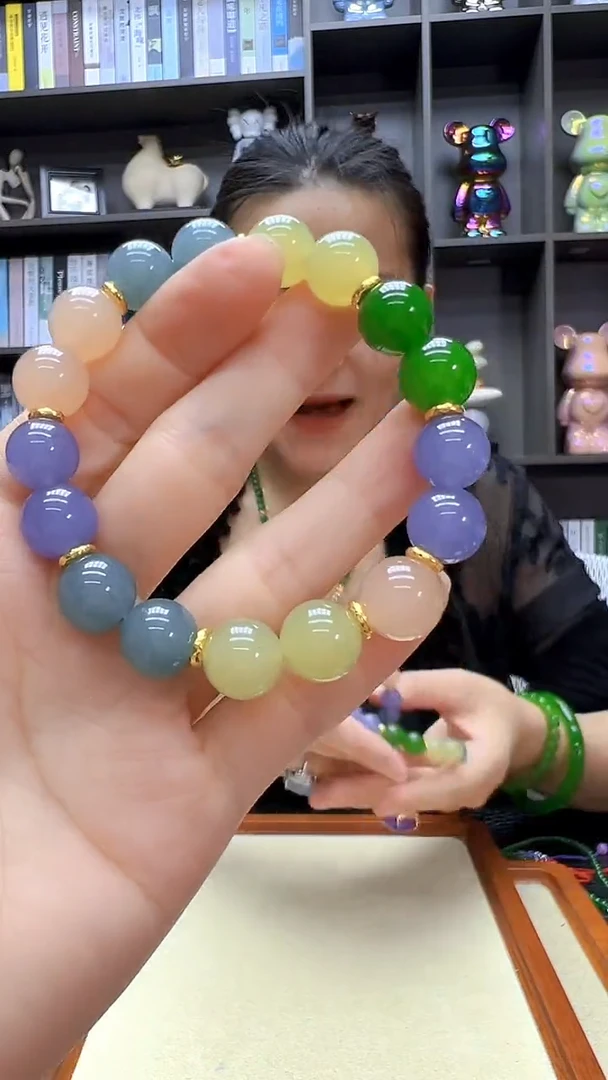 翡翠14K金镶嵌颈饰沉白diy劲饰