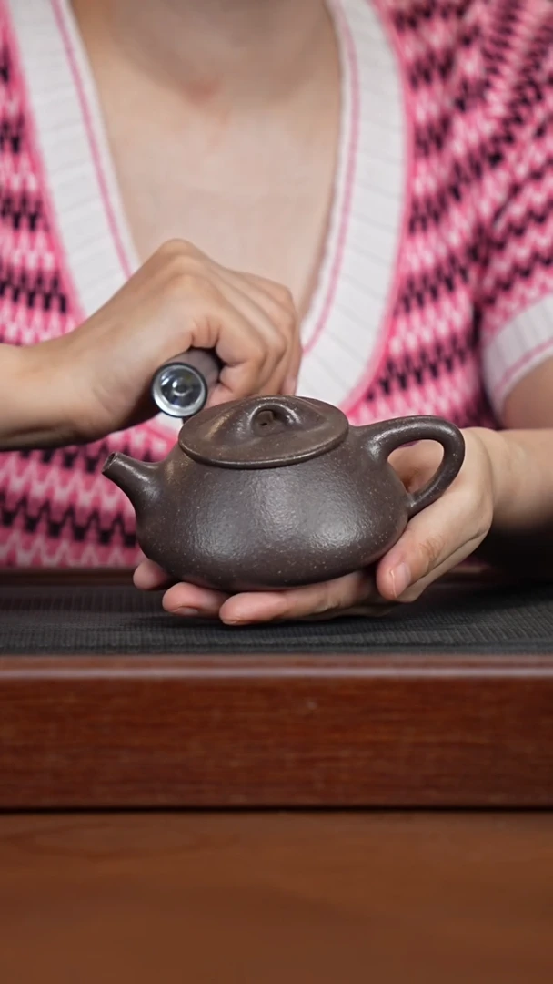 茶壶紫砂16目粗砂天青景舟石瓢