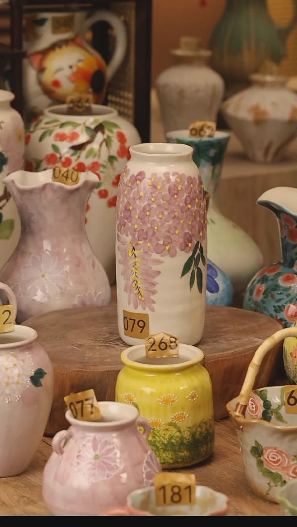 陶瓷景德镇设计师手作花器摆件侘寂风@M079@