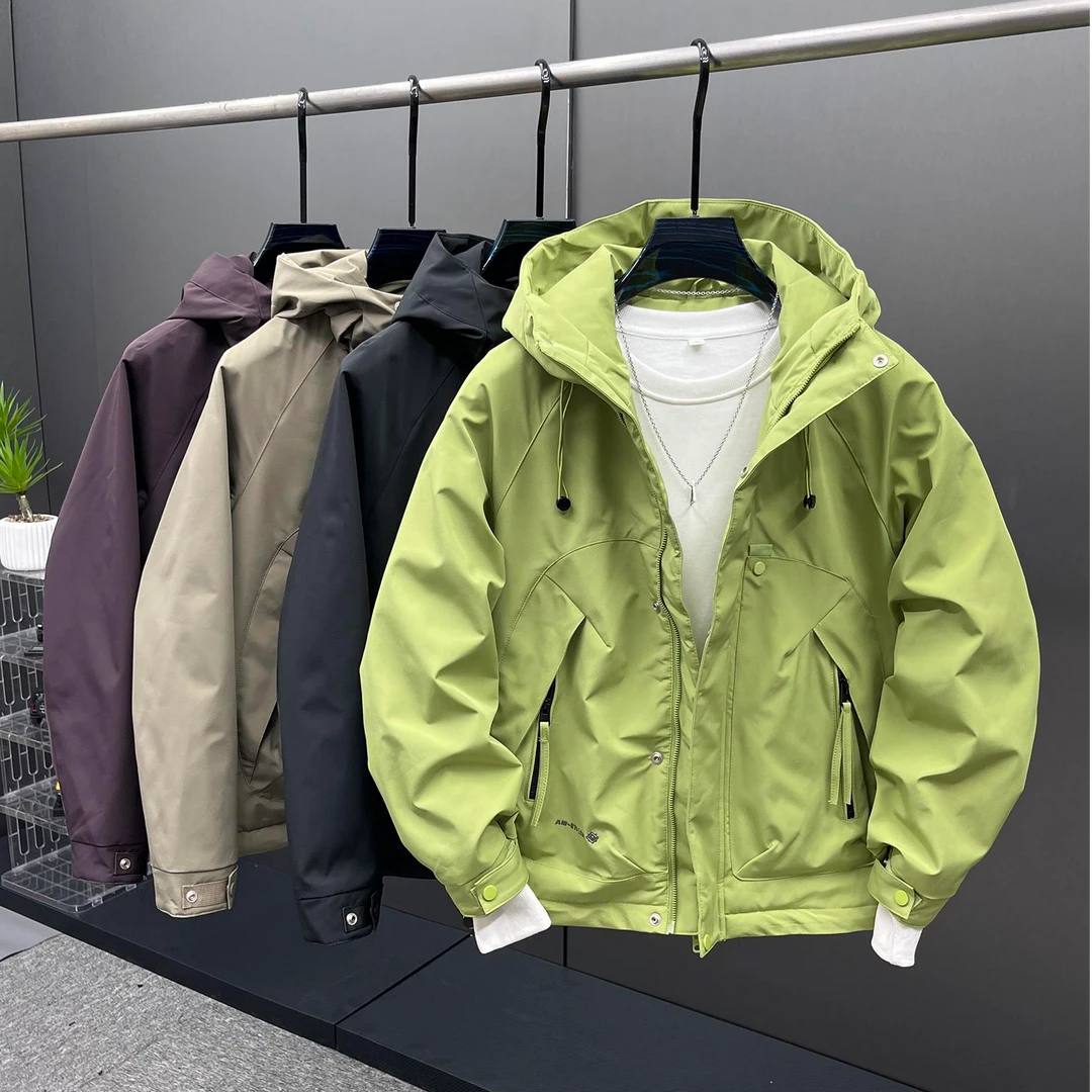 【二棉工装夹克】秋冬户外美式连帽休闲外套加棉宽松防风保暖棉服男