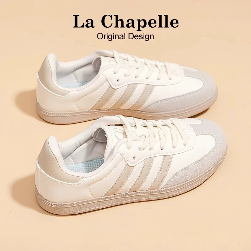 拉夏贝尔德训鞋女鞋2025新款冬季爆款低帮小白鞋厚底休闲运动板鞋