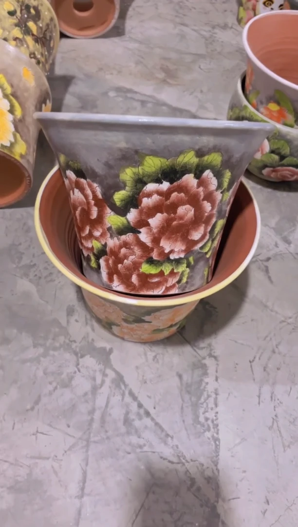 摆件旂*妈36陶花岛多肉陶瓷花盆罐——微瑕