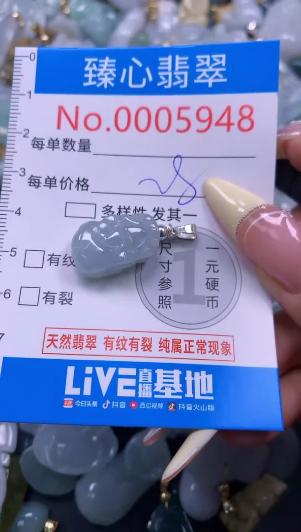 翡翠未镶嵌颈饰含绳0005948