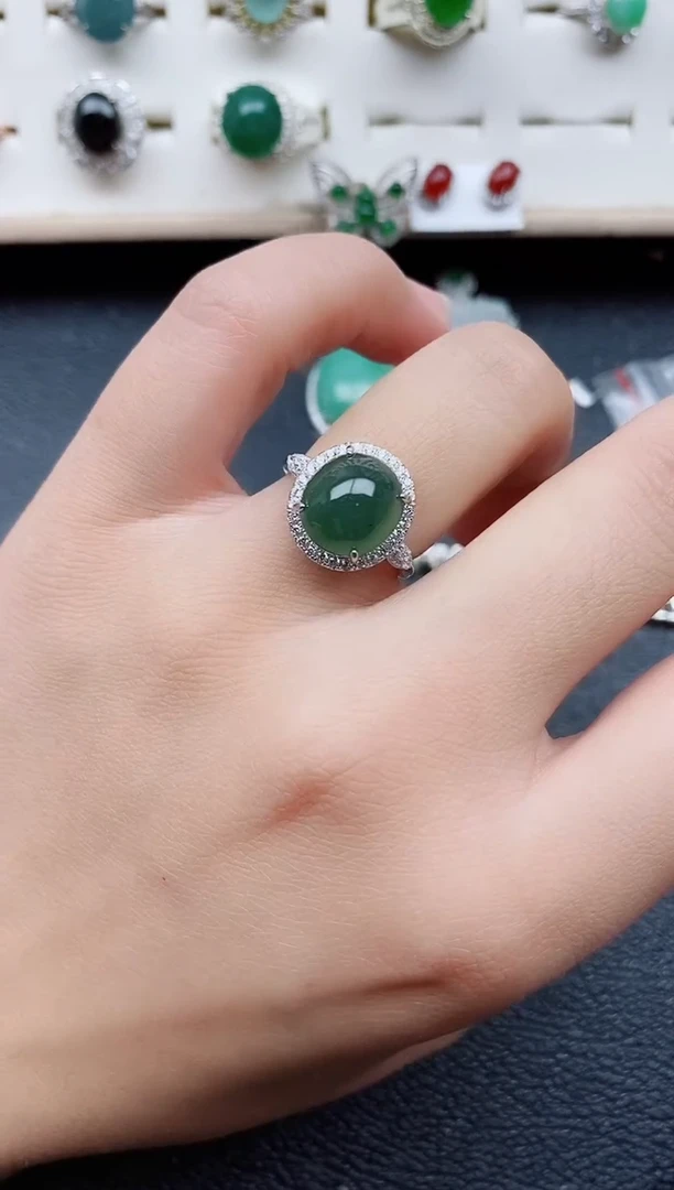 【闪购商品】翡翠戒指银S925镶嵌11111