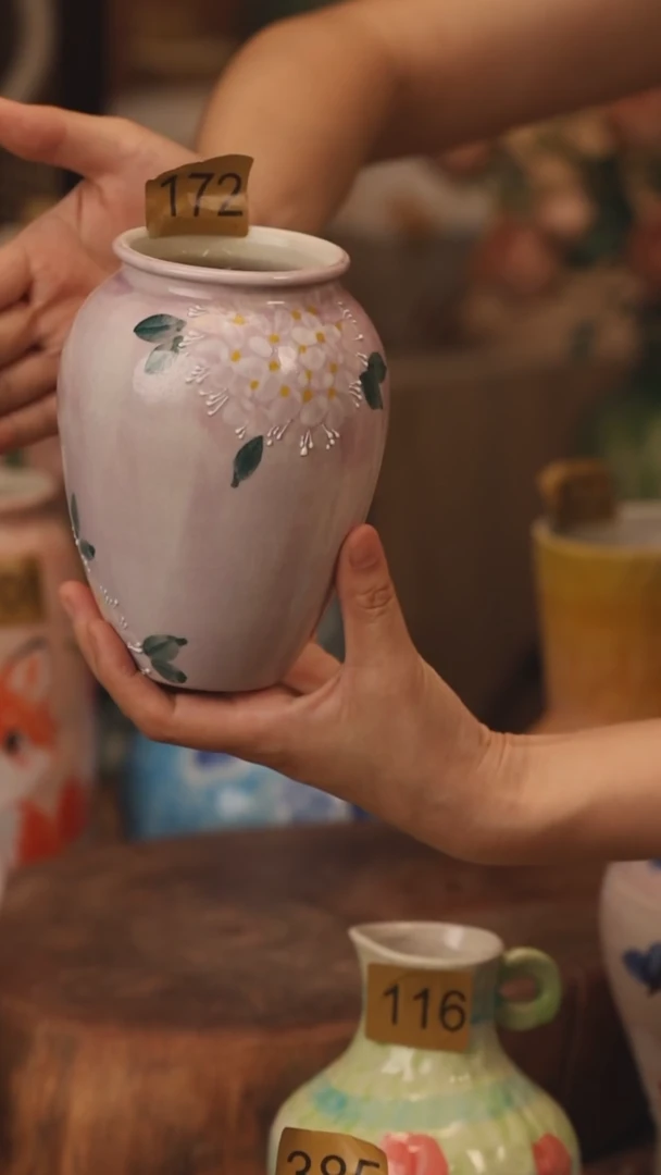 陶瓷172景德镇设计师手作花器摆件侘寂风