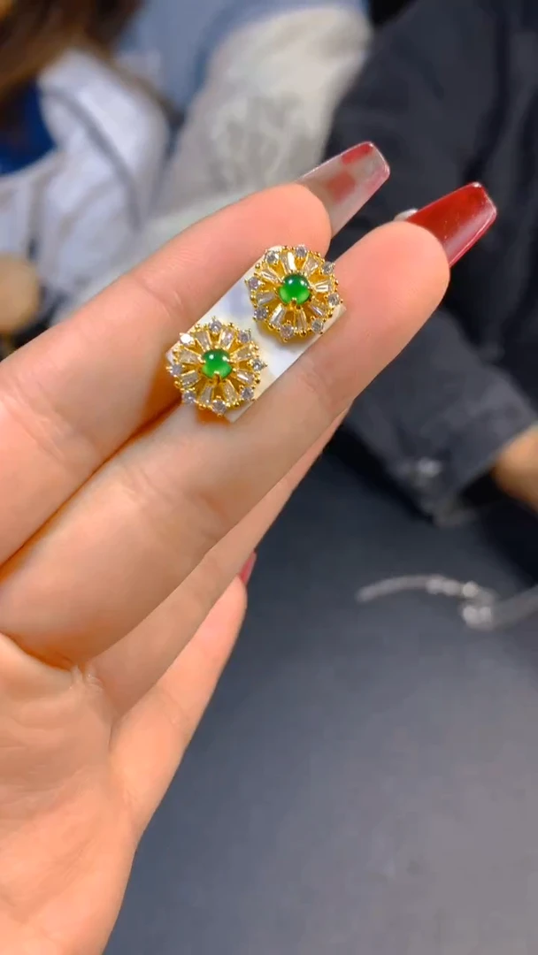 【闪购商品】翡翠耳饰未镶嵌0649181400多样性发一