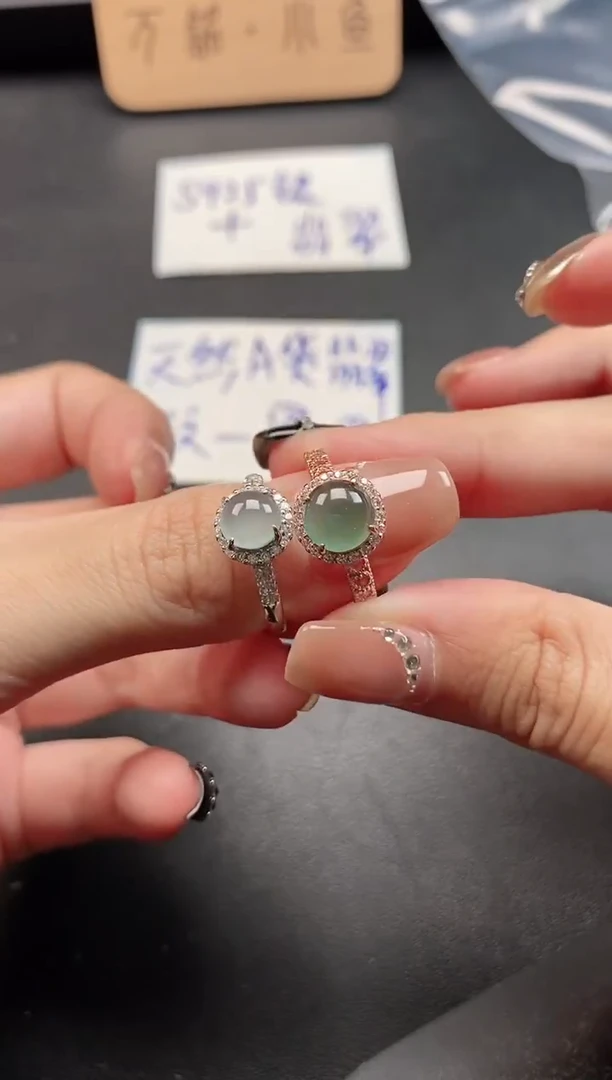 银S925镶嵌戒指翡翠51151