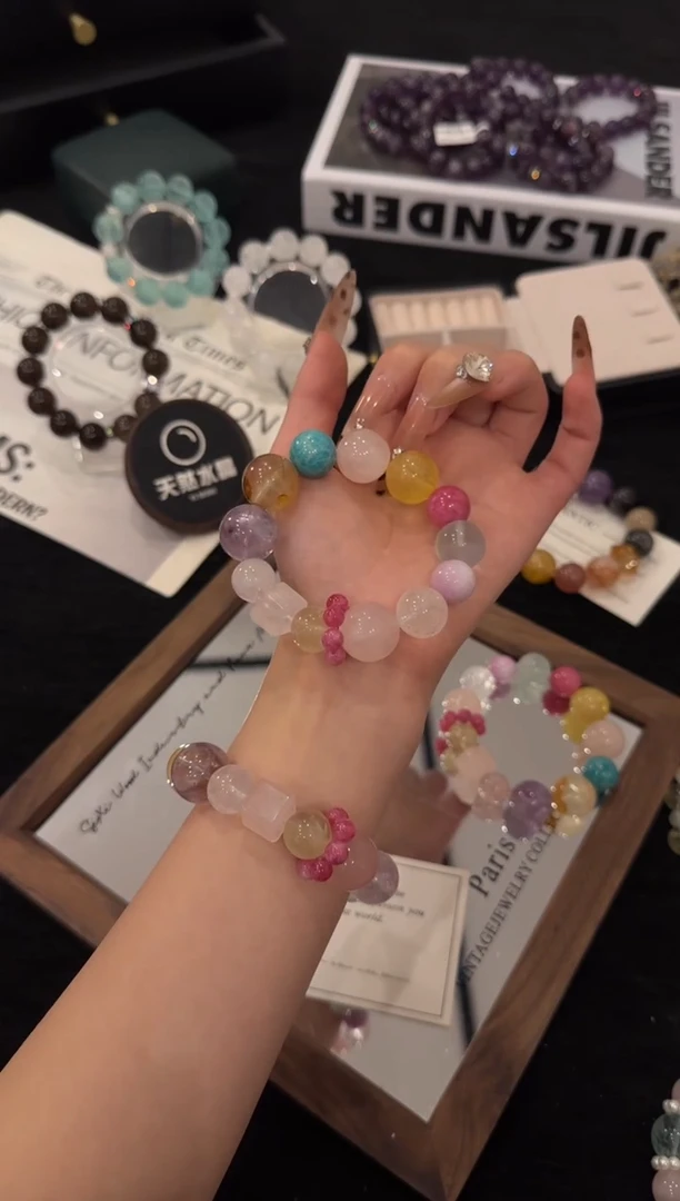 未镶嵌手链水晶彩虹多巴胺x3169
