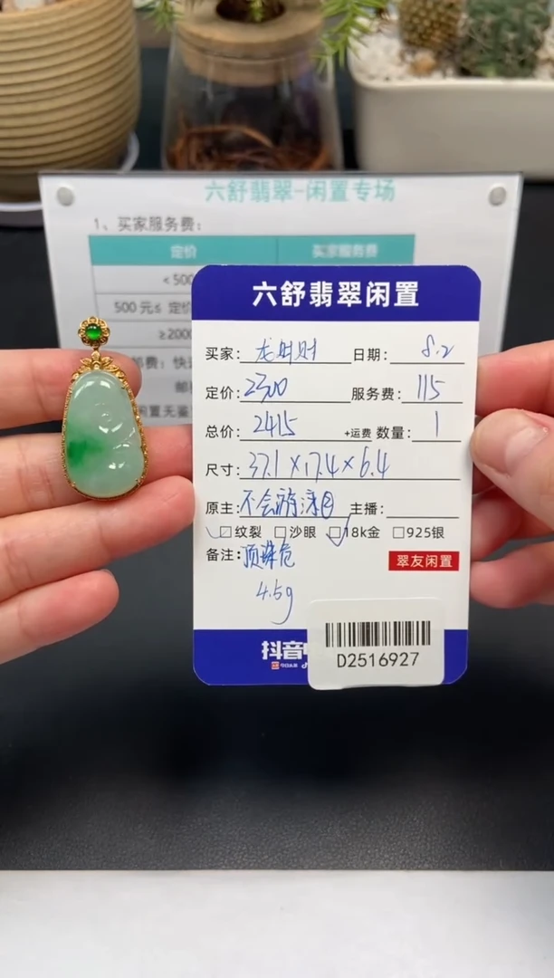 翡翠18K金镶嵌颈饰?***?D2516927