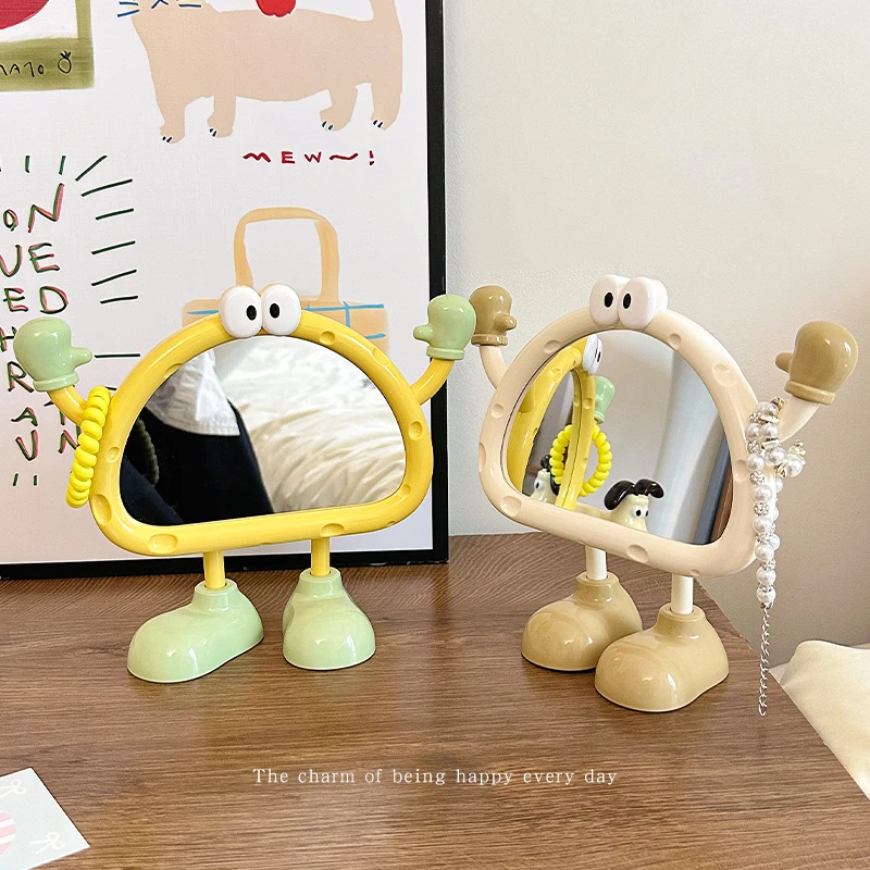 小镜子化妆镜桌面台式便携卡通趣味高颜值ins学生宿舍家用梳妆镜