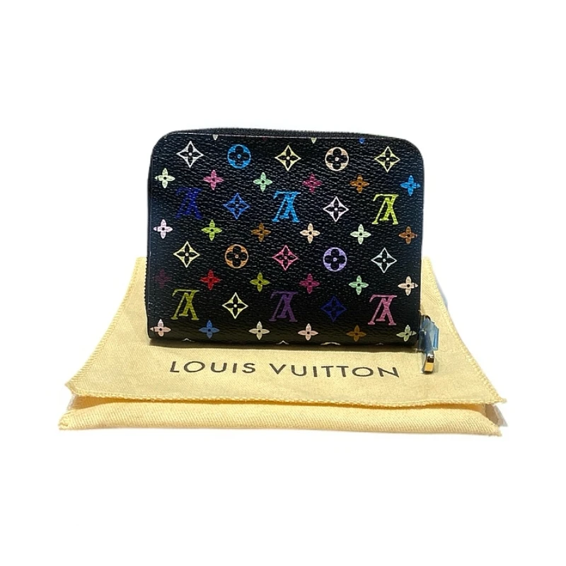95新 LouisVuitton/路易威登 黑三彩零钱包FH01857