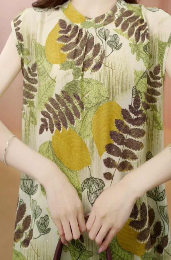 【送腰带】杭州原版正品2025夏季新款减龄高级感显瘦连衣裙E-4048