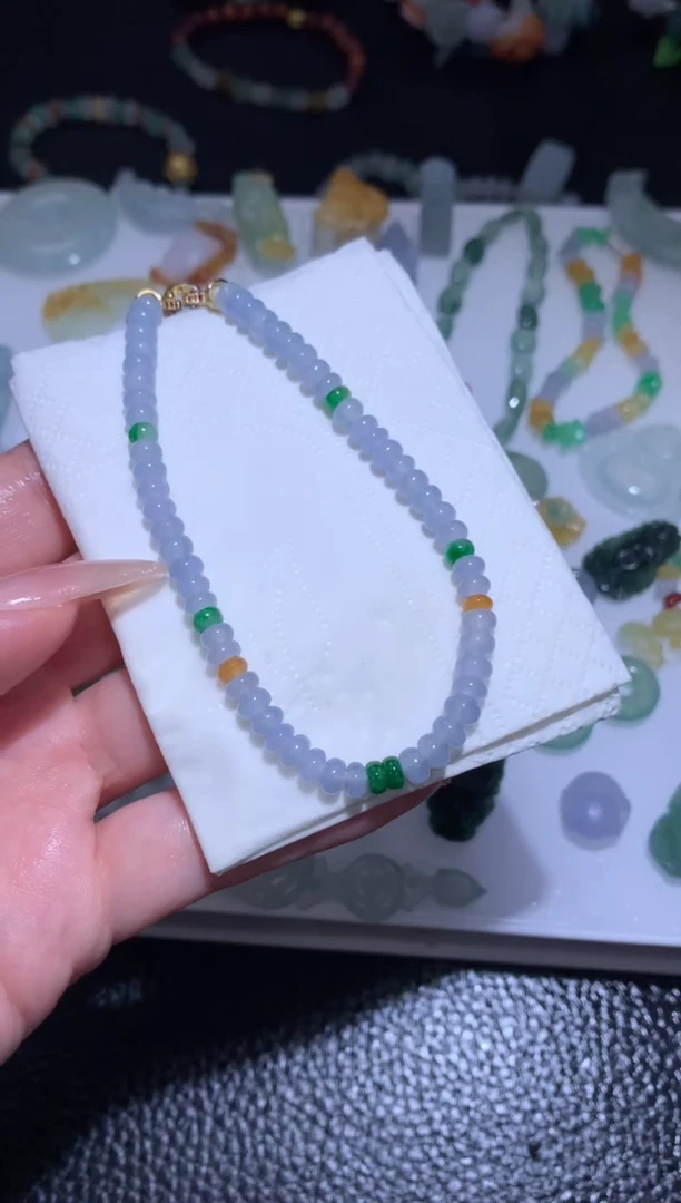 未镶嵌定制翡翠算盘珠手串