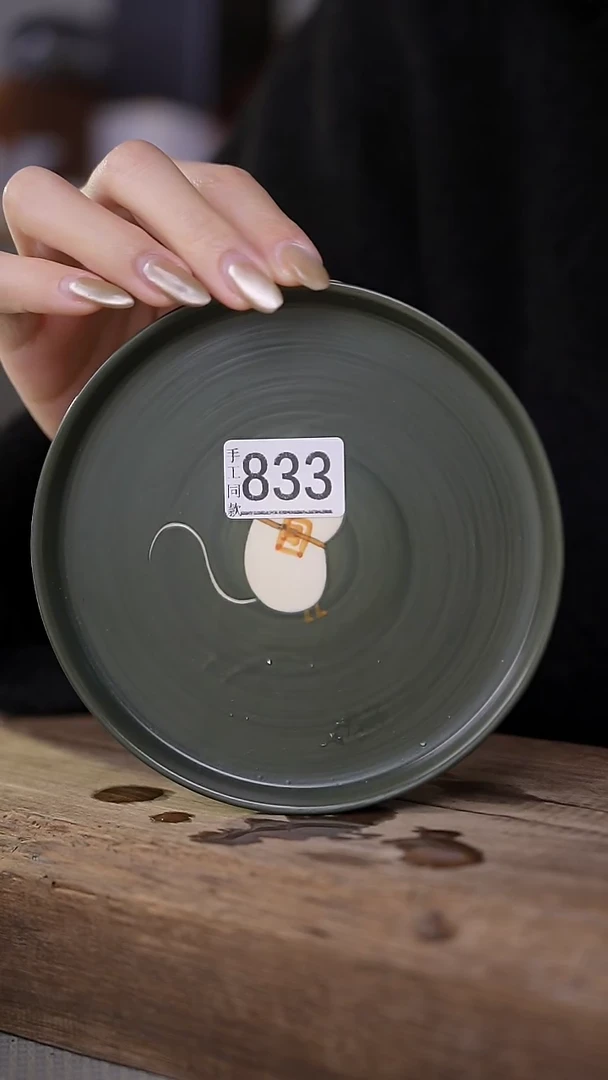 【闪购商品】瓷片手绘粉引系列小仓鼠壶承