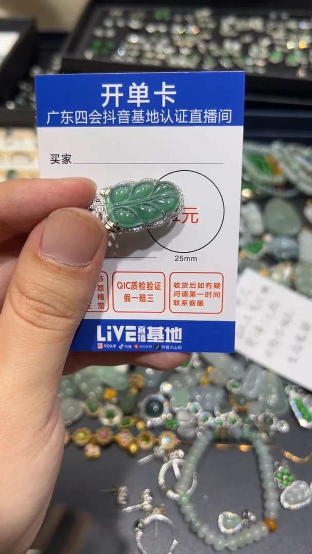 翡翠未镶嵌颈饰T**y叶子