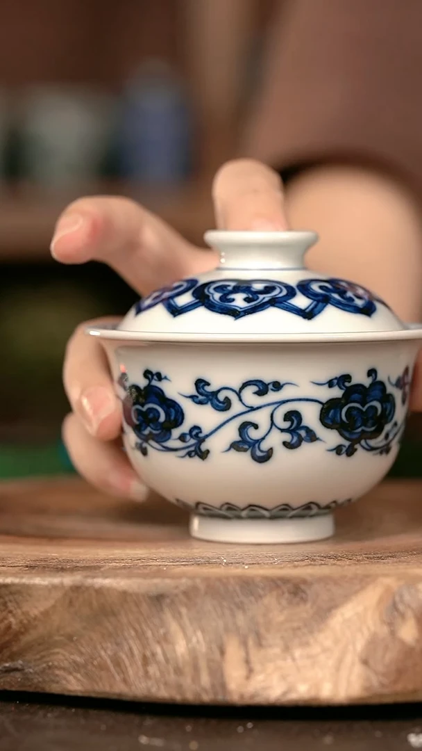 手绘手绘手绘高温现代瓷 柴  有暇 灵芝大布袋150CC