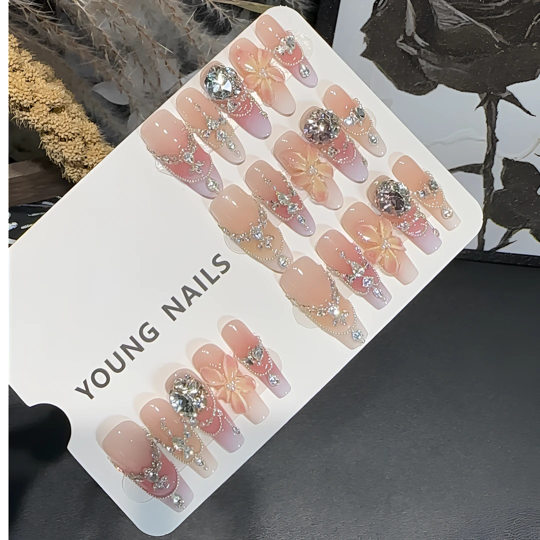 【施家华子/小花蕊】手工穿戴甲高定雕花款（胖花）